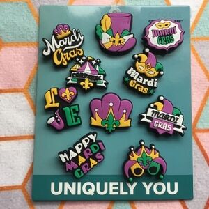 Crocs Handmade Jibbitz 10pc Mardi Gras new Orleans Festive Shoe Charms set